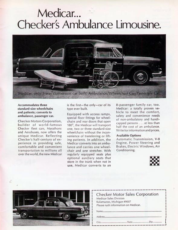 1971 Checker Auto Advertising